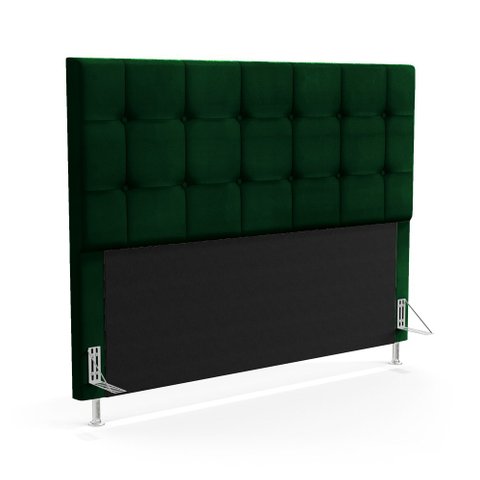 Cabeceira Soraya 195 para Cama King N-026 Veludo Verde Aradecor