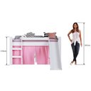 Ver imagem 4 de Cama Elevada com Escorregador e Cortina Bb1000 Branco/rosa - Completa Móveis Completa Móveis