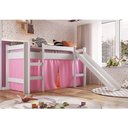 Ver imagem 2 de Cama Elevada com Escorregador e Cortina Bb1000 Branco/rosa - Completa Móveis Completa Móveis