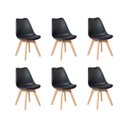 Ver imagem 1 de Kit 6 Cadeiras Eames Wood Leda Design - Preto