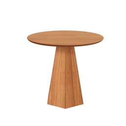 Mesa de Jantar 4 Lugares Redonda com Pé Hexagonal Lisboa Freijó - Dalla Costa - 1