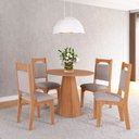 Ver imagem 2 de Mesa de Jantar 4 Lugares Redonda com Pé Hexagonal Lisboa Freijó - Dalla Costa