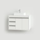 Ver imagem 2 de Gabinete de Banheiro Torino com Gavetas e Armários Toucador Pérola 76cm Montado Fimap Branco