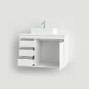 Ver imagem 3 de Gabinete de Banheiro Torino com Gavetas e Armários Toucador Pérola 76cm Montado Fimap Branco