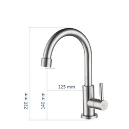 Torneira Banheiro/Lavabo Inox Giratória Mesa Curta NOX04 Doan - 4