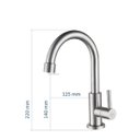 Ver imagem 4 de Torneira Banheiro/Lavabo Inox Giratória Mesa Curta NOX04 Doan