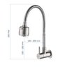Torneira Gourmet Cozinha Inox Giratória Parede Longa Nox05 Doan - 3