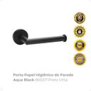 Ver imagem 2 de Porta Papel Higiênico de Parede Aqua Black 800317 Preto Vitta