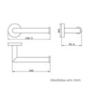 Ver imagem 3 de Porta Papel Higiênico de Parede Aqua Black 800317 Preto Vitta