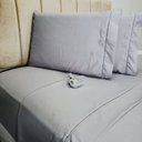 Ver imagem 2 de Jogo de Cama Casal 400 Fios Prata Ponto Palito 4 Peças Casa Dona