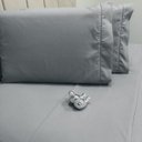 Ver imagem 3 de Jogo de Cama Casal 400 Fios Prata Ponto Palito 4 Peças Casa Dona