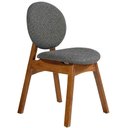 Ver mais imagens de Cadeira para Sala de Jantar Cozinha Estofada Rattan Ibis L02 Linho Mescla Chumbo - Lyam Decor