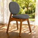 Ver imagem 4 de Cadeira para Sala de Jantar Cozinha Estofada Rattan Ibis L02 Linho Mescla Chumbo - Lyam Decor