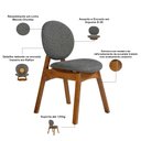 Ver imagem 6 de Cadeira para Sala de Jantar Cozinha Estofada Rattan Ibis L02 Linho Mescla Chumbo - Lyam Decor