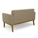 Ver imagem 7 de Poltrona Namoradeira Decorativa Karen Pés Fixo em Madeira Castanho Suede Nude G19 - Gran Belo