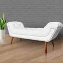 Ver imagem 3 de Conjunto Sienna Cabeceira e Recamier Casal 140 cm Suede Branco