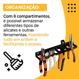 Organizador Compacto: Suporte Universal Multiuso para Ferramentas e Alicates-preto - 6