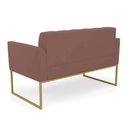 Ver imagem 4 de Sofá Namoradeira Elisa Veludo Base Metálica Industrial Dourado - D'Rossi Rose