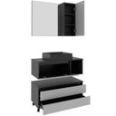 Ver imagem 3 de Kit Gabinete Balcão e Espelheira de Banheiro Marina Amêndoa