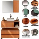 Ver imagem 2 de Kit Gabinete Balcão e Espelheira de Banheiro Marina Amêndoa