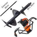 Ver imagem 1 de Perfurador de Solo à Gasolina Vulcan VPS 520 Broca 80x30cm + Extensor de 80cm Para Construção