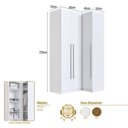 Ver imagem 4 de Guarda Roupa Modulado 100% MDF 2 Peças com Canto Reto 3 Portas Integrato Branco