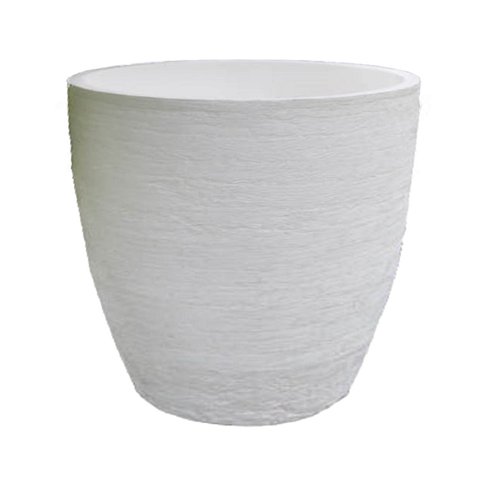 Vaso Planta 50x50 Oval Moderno Polietileno - BRANCO 006
