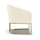 Ver mais imagens de Poltrona Decorativa Industrial Dourado Kit 2 Stella Cotelê Ext/veludo Off White D03 - D’Rossi