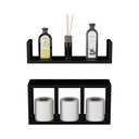 Ver imagem 1 de Kit 2 Peças Nicho Prateleira para Banheiro Preto 40 X 12cm