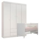 Ver imagem 1 de Berço Doce Sonho e Guarda Roupa Infantil Helena Branco Brilho - Phoenix