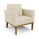 Ver imagem 3 de Kit 2 Poltronas Base de Madeira Fixa Castanho Marisa Corino D03 - D'Rossi Bege