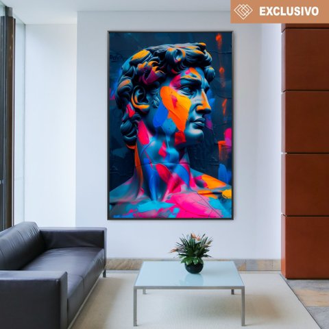 Quadro Decorativo Retrato Davi Pop Art Sala Quarto Casa Escritório
