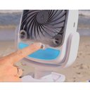Ver imagem 4 de Ventilador de Mesa Umidificador Agua Bateria Recarregavel Usb Gancho Garra 3 Velocidades