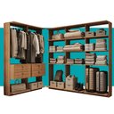 Ver imagem 5 de Guarda-Roupas Closet Modulado Alasca 300cm 5 Peças com 4 Gavetas e Cabideiros Freijó Carraro