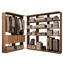 Ver imagem 2 de Guarda-Roupas Closet Modulado Alasca 300cm 5 Peças com 4 Gavetas e Cabideiros Freijó Carraro