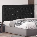 Ver imagem 2 de Cabeceira de Cama Box Paris King 195 Cm Botão Strass Suede Preto Eli Móveis