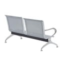 Ver imagem 3 de Cadeira Longarina Cromada 2 Lugares Cinza