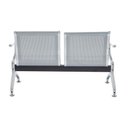 Ver imagem 2 de Cadeira Longarina Cromada 2 Lugares Cinza