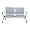 Ver imagem 4 de Cadeira Longarina Cromada 2 Lugares Cinza