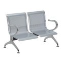 Ver imagem 1 de Cadeira Longarina Cromada 2 Lugares Cinza