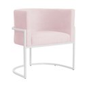 Ver mais imagens de Poltrona Decorativa Luana Base Branca Suede Cores - DS Estofados Poltrona Luana Rosa Bebê