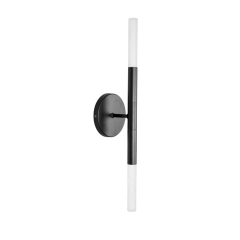 Arandela Luminária Long Plus 2 Difusores Moderno Preto 013