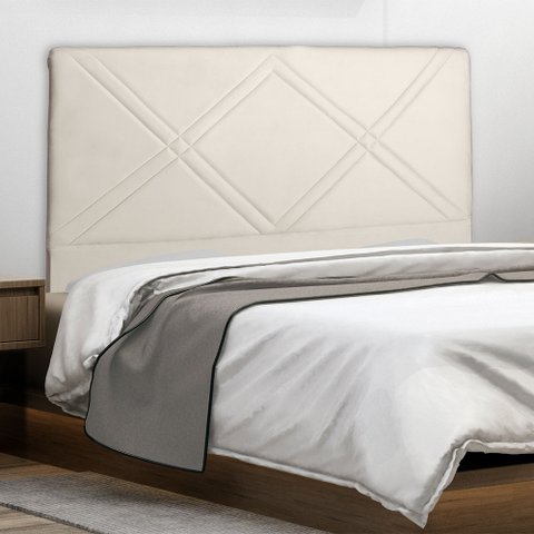 Cabeceira Cama Box King Caribe 195 Cm Suede Bege Claro - MV Estofados Shop
