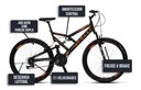 Ver imagem 5 de Bicicleta Gps 148 Dupla Suspensão e Freios V-brake, Aro 26 Aero, 36 Raias, 21 Marchas Colli Preto/la