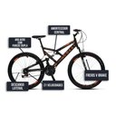 Ver imagem 5 de Bicicleta Gps 148 Dupla Suspensão e Freios V-brake, Aro 26 Aero, 36 Raias, 21 Marchas Colli Preto/la