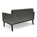 Ver mais imagens de Conjunto Poltrona e Namoradeira Decorativa Karen Pés Fixo em Madeira Preto Linho Cinza Mesclado G19