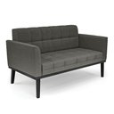 Ver imagem 7 de Conjunto Poltrona e Namoradeira Decorativa Karen Pés Fixo em Madeira Preto Linho Cinza Mesclado G19