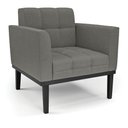 Ver imagem 6 de Conjunto Poltrona e Namoradeira Decorativa Karen Pés Fixo em Madeira Preto Linho Cinza Mesclado G19