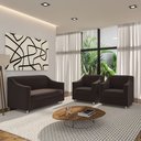 Ver imagem 1 de Recepção Clínica Sofisticada: Namoradeira 2l + 2 Poltronas Marrom