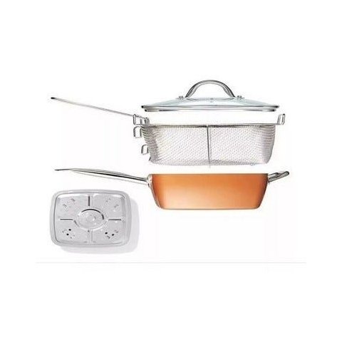 Caçarola Panela Frigideira Titânio Cerâmica Antiaderente - Cor Laranja - Maxchef